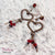 Dangly Wire Heart Earrings